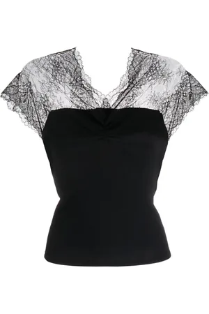 Maje Lace-trim jersey top