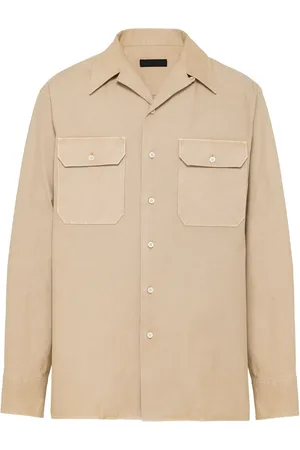 Prada Appliqu??-logo cotton shirt