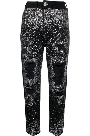 Philipp Plein Crystal-embellished boyfriend jeans