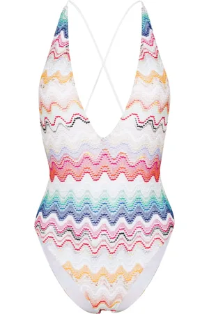 Missoni Wave-pattern V-neck swimsuit