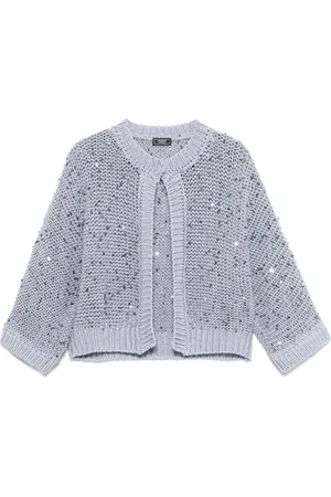 PESERICO SIGN Sequin-embellished cotton cardigan