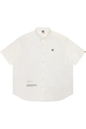 A Bathing Ape Logo-appliqu?? cotton shirt