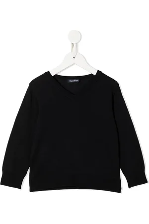Familiar Ribbed-knit V-neck sweater