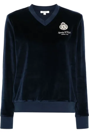 Sporty & Rich Logo-appliqu?? velour sweatshirt