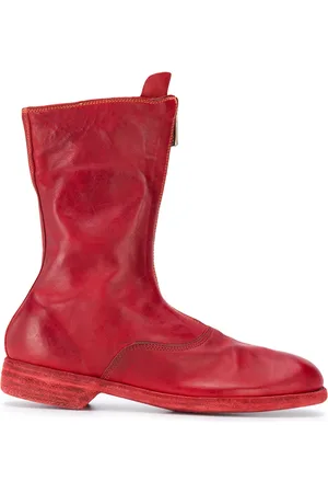GUIDI Front-zip leather boots