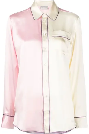 PIERRE-LOUIS MASCIA Two-tone silk pyjama shirt