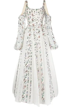Saiid Kobeisy Sequinned cold-shoulder tulle dress