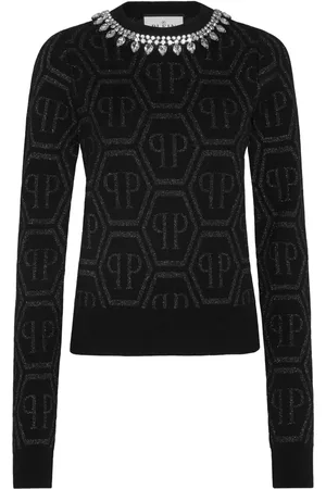 Philipp Plein Monogram crystal-embellished jumper