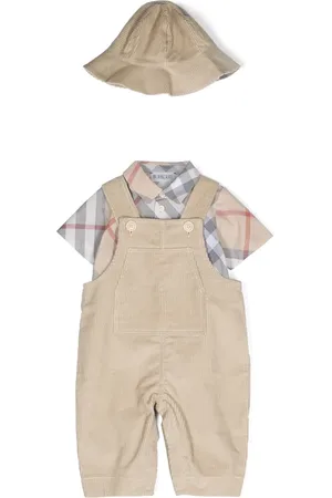 Burberry Corduroy overalls babygrow set