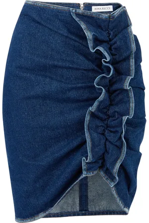 Nina Ricci Draped denim skirt