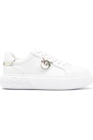Pinko Love Birds leather sneakers