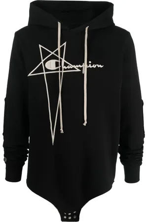 Rick Owens Logo-embroidery cotton hoodie