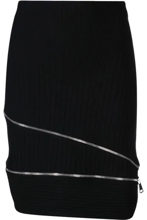 andre damo Zip-detail knitted skirt