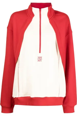 GOEN.J Contrast-panel half-zip sweatshirt