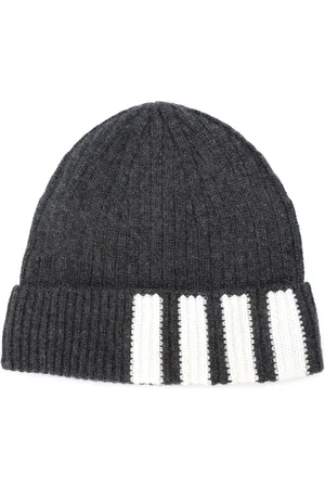 Thom Browne 4-Bar Stripe Cashmere Rib Hat