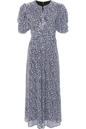 ROTATE Sequinned printed maxi dress