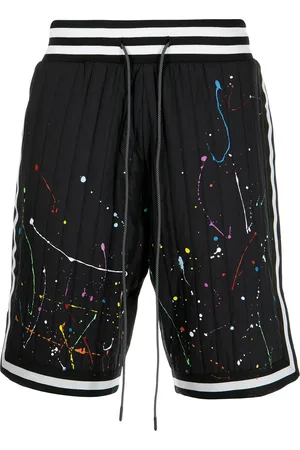 MOSTLY HEARD RARELY SEEN Quilted paint-splatter shorts