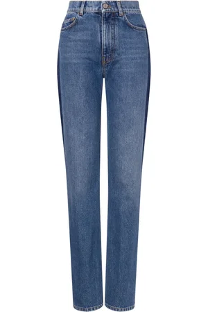 Serafini Two-tone cotton denim jeans