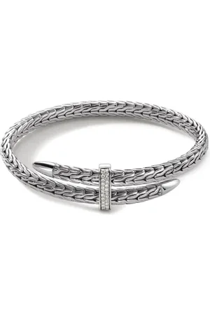 John Hardy Sterling Spear Flex diamond cuff bracelet
