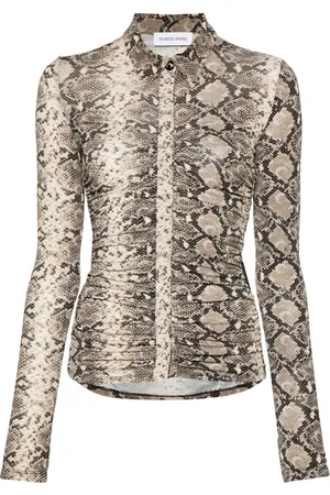 Marine Serre Python-print draped blouse