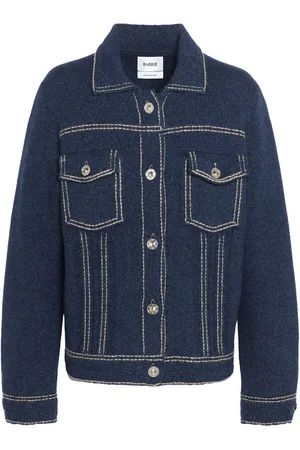 Barrie Contrast-stitching denim-effect jacket