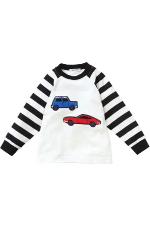 Familiar Patch-design long-sleeve cotton shirt