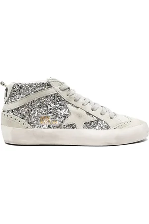 Golden Goose Mid-Star glitter-detail leather sneakers