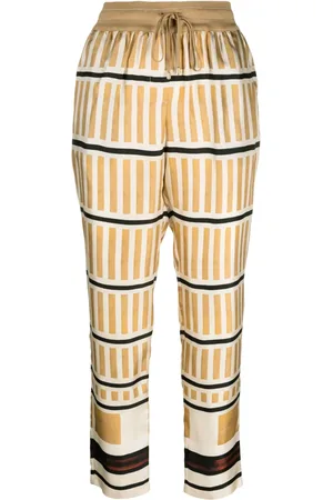 LORENA ANTONIAZZI Stripe-print cropped trousers