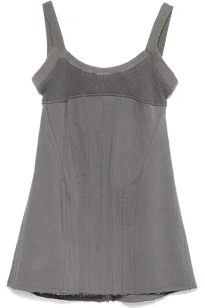 Elena Velez Waffle-knit corset mini dress