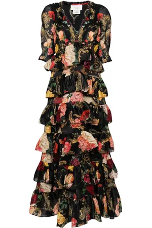 Camilla Ruffled floral-print dress
