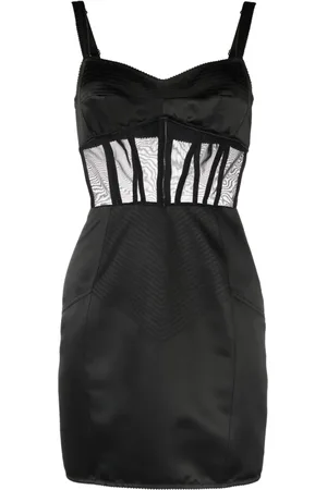 Dolce & Gabbana Panelled silk-satin corset dress