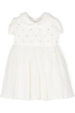 MONNALISA Crystal-embellished velvet party dress