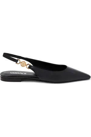 VERSACE Medusa-plaque slingback ballerina shoes