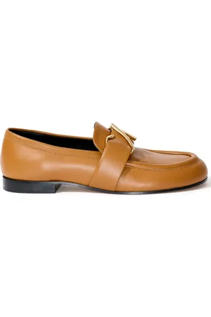 Proenza Schouler Monogram-plaque embossed-leather loafers