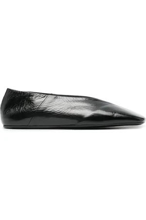 Jil Sander Square-toe leather ballerina shoes