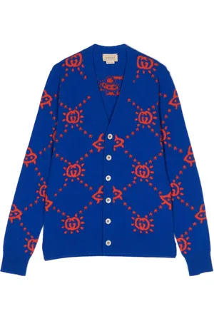 Gucci Logo-intarsia wool cardigan