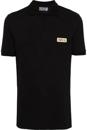 VERSACE Logo-plaque piqu?? polo shirt