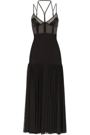 Dolce & Gabbana DG-plaque tulle midi dress