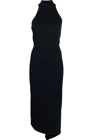Fendi Funnel-neck sleeveless ribbed-knit dress