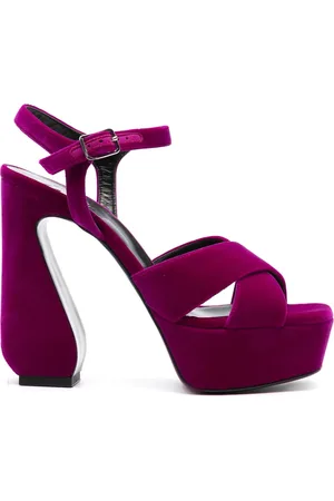 Sergio Rossi 140mm velvet platform sandals