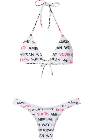 AMIR SLAMA Logo print bikini set