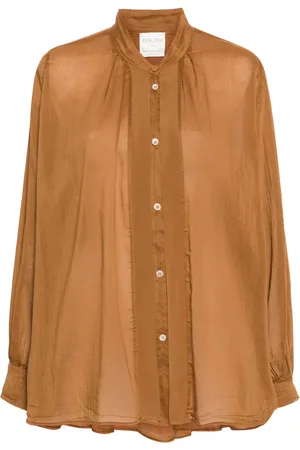 FORTE FORTE Pleated semi-sheer shirt
