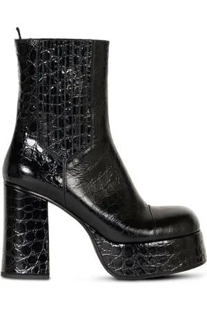 Etro Embossed-leather platform ankle boots