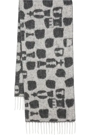 HENRIK VIBSKOV Chess pieces-jacquard wool scarf