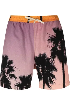 BLUE SKY INN Palm tree-print swim shorts