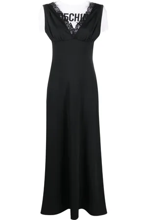 Moschino Logo-print layered maxi dress