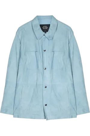 MAN ON THE BOON. Suede press-stud jacket