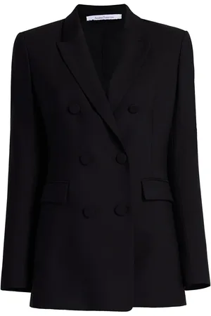 Another Tomorrow Double-breasted merino wool blazer
