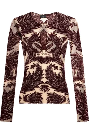 Etro Flocked tulle top