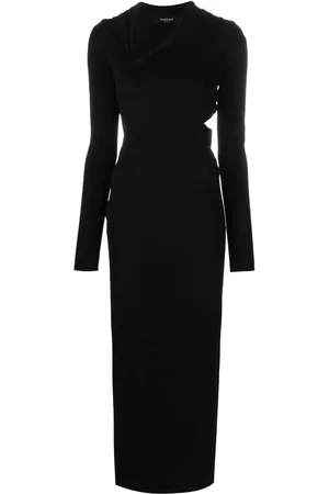 VERSACE Cut-out hooded maxi dress